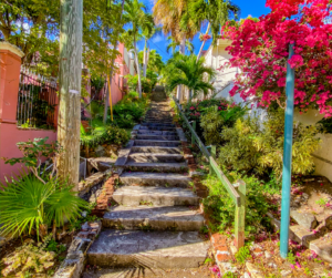 99 steps is a popular tourist attraction in St Thomas