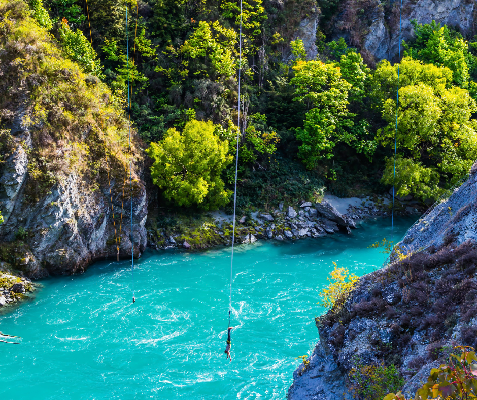 Bungee Jumping over a river