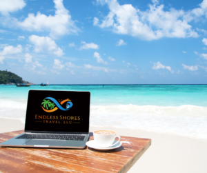 Travel advisor helping a client plan their adults-only resort getaway